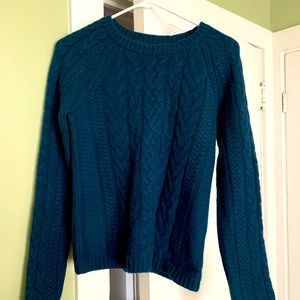 100% cashmere cable knit sweater